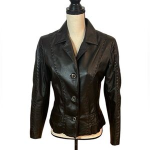 Vintage Arturo Black Leather Jacket Sz-8